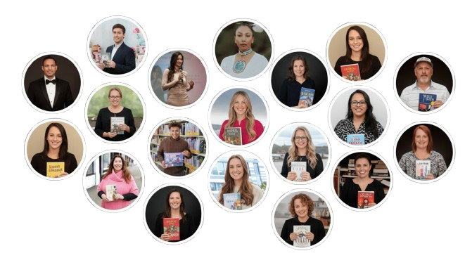 Elite Author Press — a collage of proud published authors holding their books